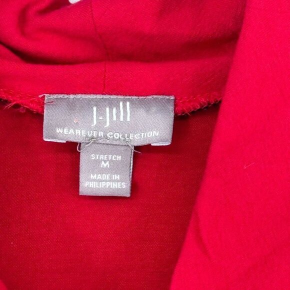 J.Jill Wearever Collection Stretch Red Cowl Neck Tunic Top size medium womens - Picture 4 of 12